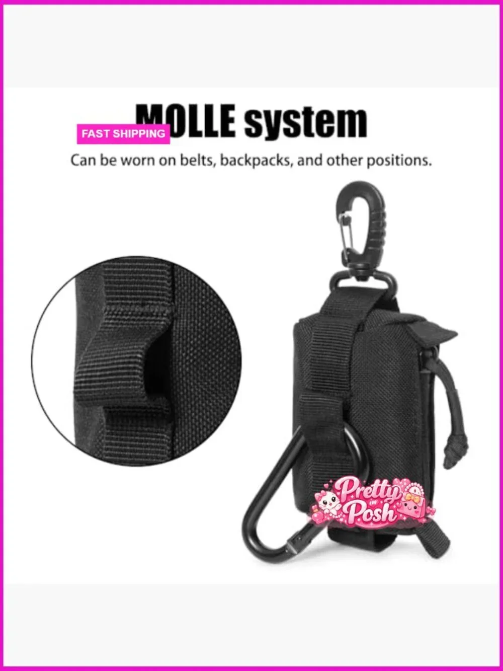 Tactical Compact Pouch with MOLLE System, 1000D Oxford Cloth